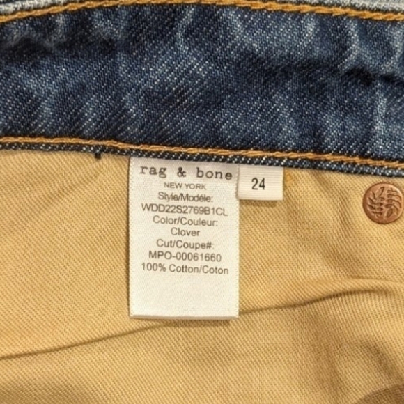 Rag & Bone Rosa Mid Rise Boyfriend Rigid Women's Jeans in Clover (24) - Picture 7 of 8